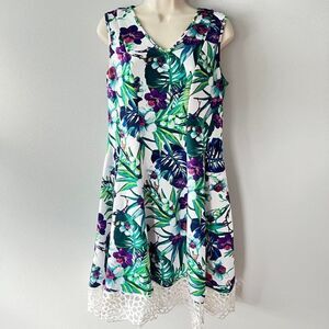 Donna Ricco Multi-Color Floral Sleeveless Dress Size 10